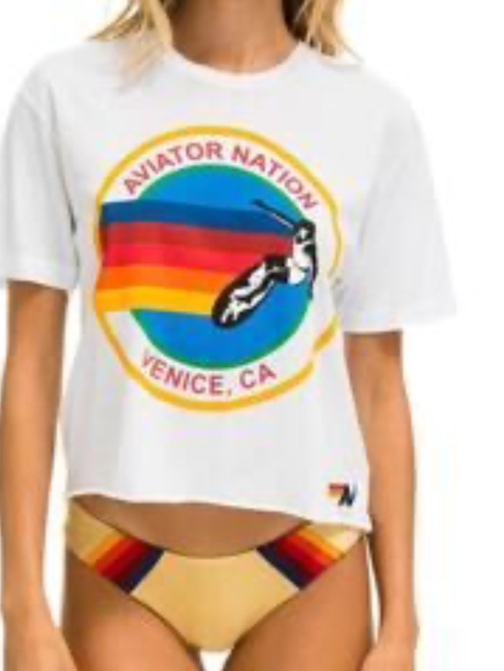 Aviator Nation T Shirt Top Crop Cropped